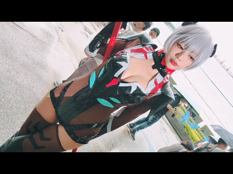 【FF41 Cosplay】性感亮丽的模特级绫波零(动漫«新世纪福音战士»角色/CN:有贝儿来)-2023.8.20台北花博公园争艳馆户外广场