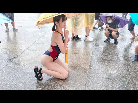 【FF41 Cosplay】🌧️雨中写真~身姿曼妙的泳装少女(Japanese cosplayer)-2023.8.20台北花博公园争艳馆户外广场
