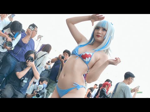【PF40 Cosplay】换上三点式的鲨鱼妹还挺杀的嘛~🦈😍(泳装版噶呜•古拉 /CN:银璃Silverluri)-2024.5.11-台北花博公园争艳馆户外广场
